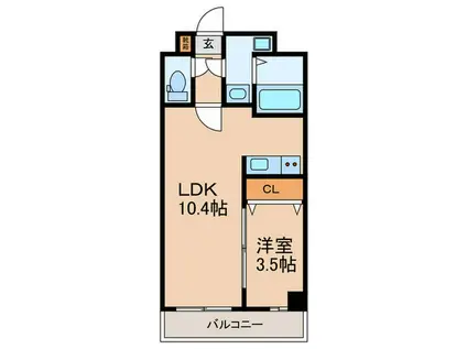 PREMIAGE室見(1LDK/4階)の間取り写真
