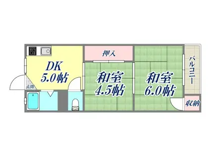 大栄マンション(2DK/1階)の間取り写真