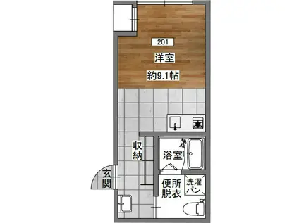 アペイロンナギサ(ワンルーム/2階)の間取り写真