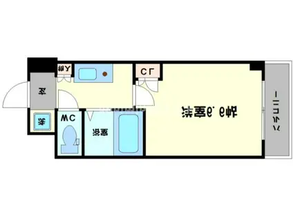 ドミール桜川II(1K/5階)の間取り写真