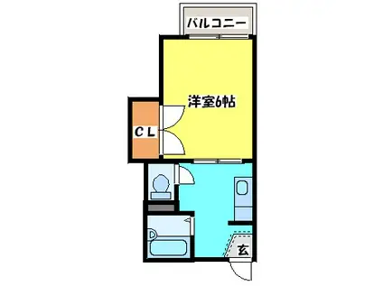 エクセル池田(1K/1階)の間取り写真