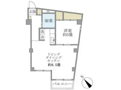 NAKAMEGURO ARKII(1LDK/3階)の間取り写真