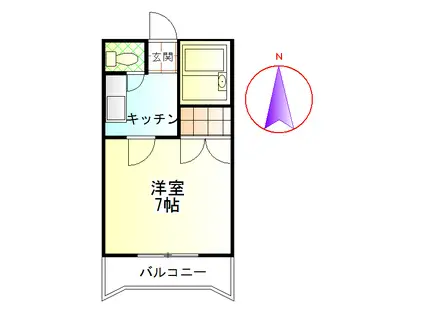 エスポアール中井(1K/2階)の間取り写真