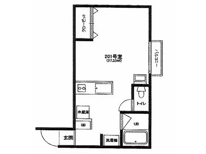 エトランスYOSHIKA(1K/2階)の間取り写真