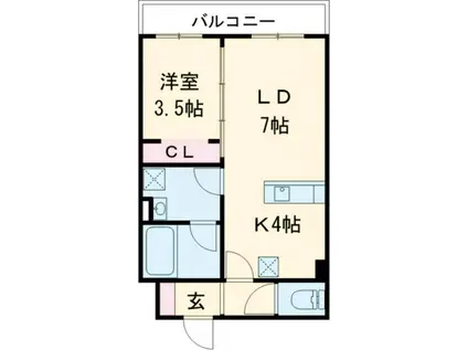 ＪＲ千歳線 恵み野駅 徒歩8分 5階建 新築(1LDK/2階)の間取り写真