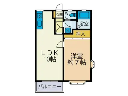 メゾンリビエール(1LDK/2階)の間取り写真