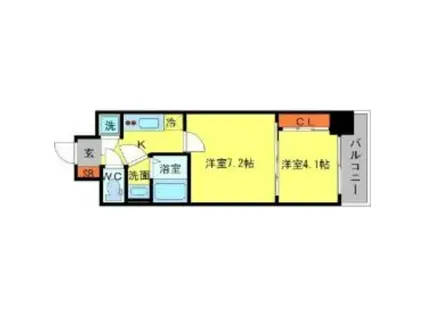 SERENITE本町エコート(1LDK/2階)の間取り写真