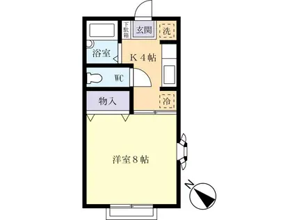 ラーデンハイツ(1K/1階)の間取り写真