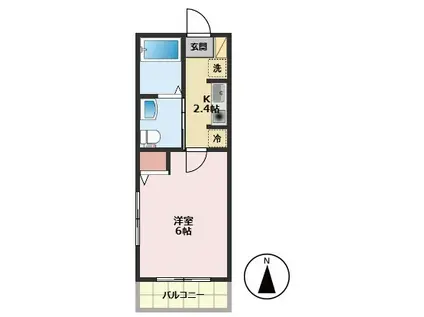 和幸スイーツホリキリ(1K/3階)の間取り写真