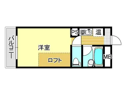 ビバリーハウス西新B(ワンルーム/3階)の間取り写真