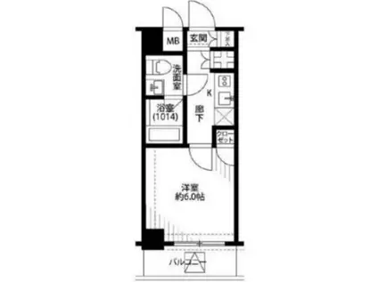 プレール・ドゥーク文京茗荷谷(1K/5階)の間取り写真