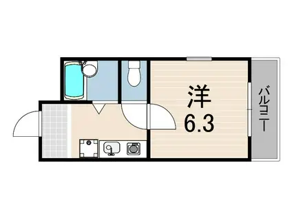 シティコート二宮(1K/5階)の間取り写真