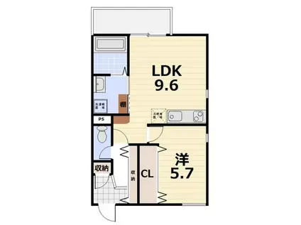 HYGGE伏見(1LDK/3階)の間取り写真