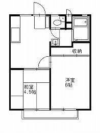 菊地ハイツB(2DK/2階)の間取り写真