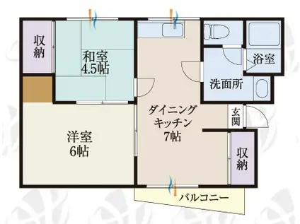 BCASA春日部RE-BORN(2DK/1階)の間取り写真