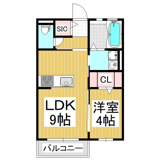 CLIMB(1LDK/1階)の間取り写真