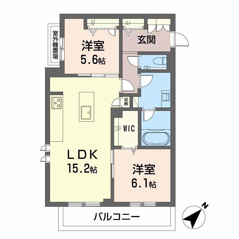 YANAGI TAKASU(2LDK/3階)の間取り写真