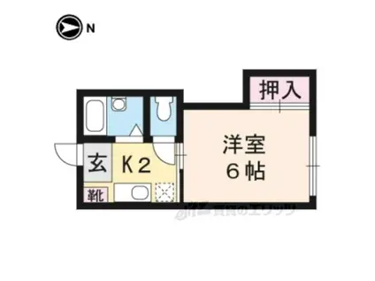 タウニー一乗寺(1K/2階)の間取り写真
