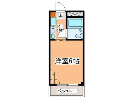 キャッスルマンション橋本(1K/3階)の間取り写真