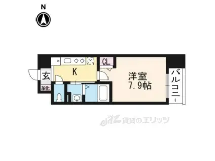 フォレスト西大路五条(1K/8階)の間取り写真