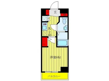 マーロ西川口ルネサンスコート(ワンルーム/11階)の間取り写真