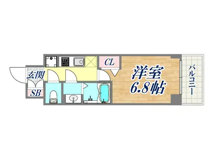 プレサンス神戸セレスティア(1K/5階)の間取り写真