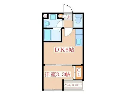 RISING 1ST(1DK/1階)の間取り写真