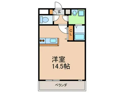 シャンテー御殿山 2番館(ワンルーム/1階)の間取り写真