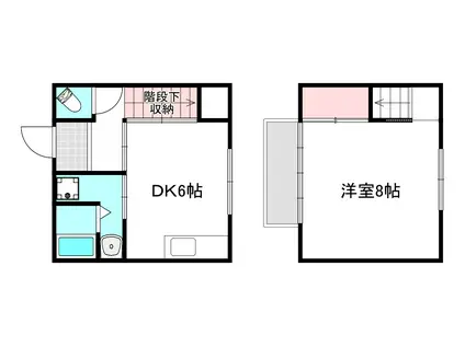 メゾネット宇品御幸A・B・C・D(1DK/1階)の間取り写真