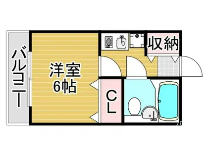 ペガサス千代(1K/3階)の間取り写真