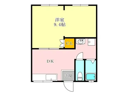 森本ハイツ(1DK/1階)の間取り写真