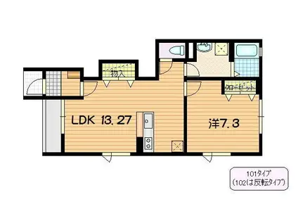 マノワールO(1LDK/1階)の間取り写真