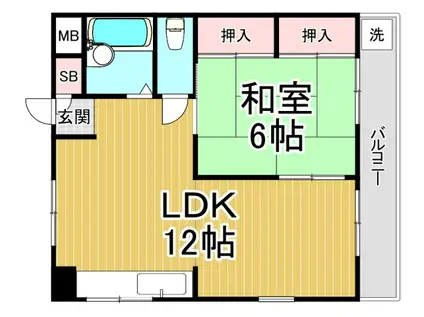 グリーンホーム(1LDK/2階)の間取り写真