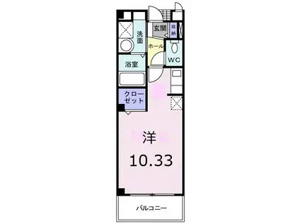 クレメント椿(1K/1階)の間取り写真