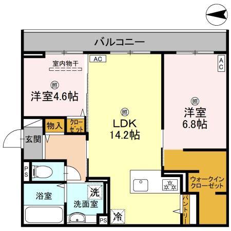 そらみつ大和八木(2LDK/2階)の間取り写真