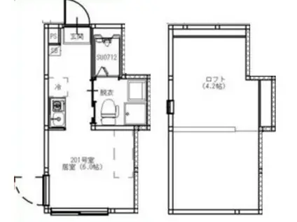 春日町6丁目(ワンルーム/2階)の間取り写真