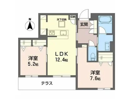 シャーメゾン大晶(2LDK/1階)の間取り写真