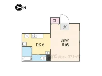 ワールド東寺(1DK/1階)の間取り写真