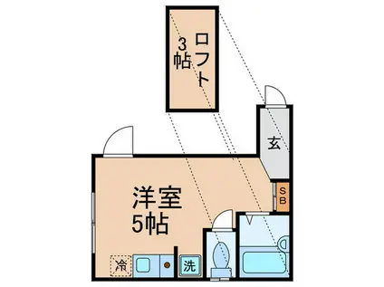 フルーレ若宮(ワンルーム/2階)の間取り写真