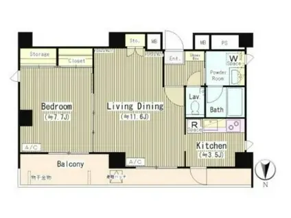 COURT HATSUDAI コート初台(1LDK/2階)の間取り写真