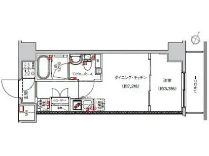 SAKURA AXIS 中板橋(1DK/7階)の間取り写真