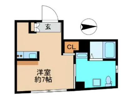 CLASSY NAKANOSAKAUE(ワンルーム/2階)の間取り写真