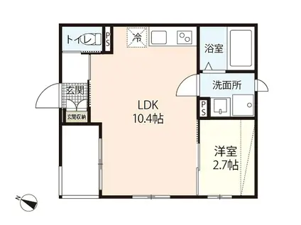 レジデンシャル江波(1LDK/3階)の間取り写真