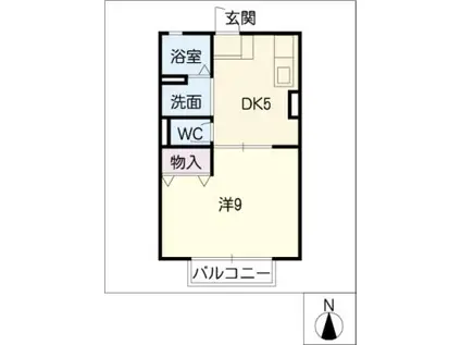 ジュネス錦江(1DK/1階)の間取り写真