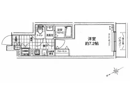 ドルチェ目黒・ウエスト(1K/2階)の間取り写真
