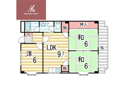 メゾンサンガ(3LDK/2階)の間取り写真