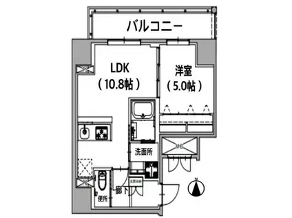 レジデンス王子山田屋(1LDK/4階)の間取り写真