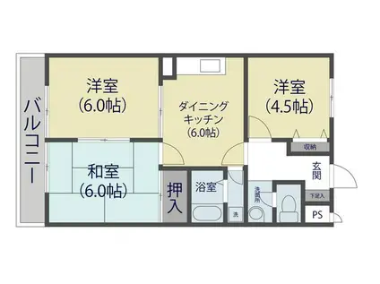 シャイン関根(3DK/3階)の間取り写真