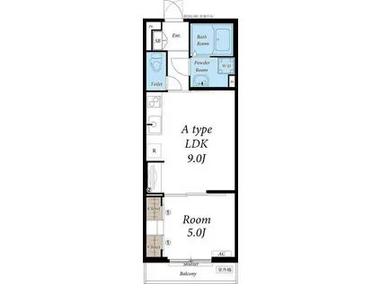 リブリ・アヴニール・ドレ(1LDK/1階)の間取り写真