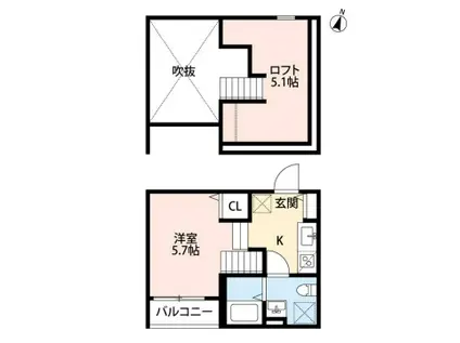 コンフォーティアワン(ワンルーム/1階)の間取り写真